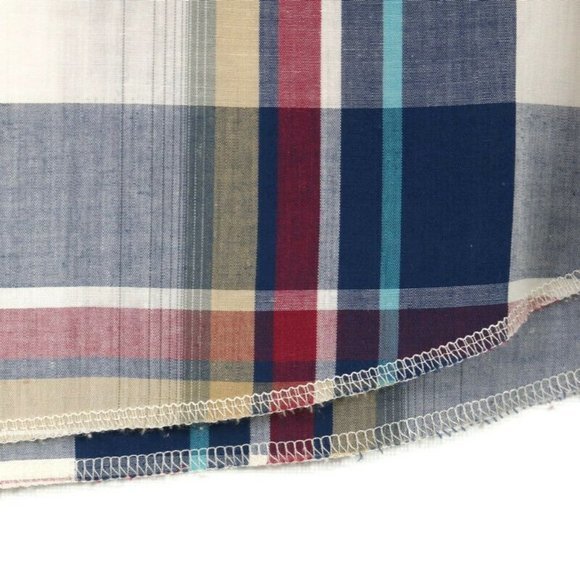 Vintage Wrangler Western Shirt White Blue Red Tan Plaid Pearl Snap XL - Picture 8 of 12